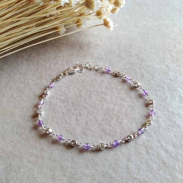 bracciale ametista e zirconi