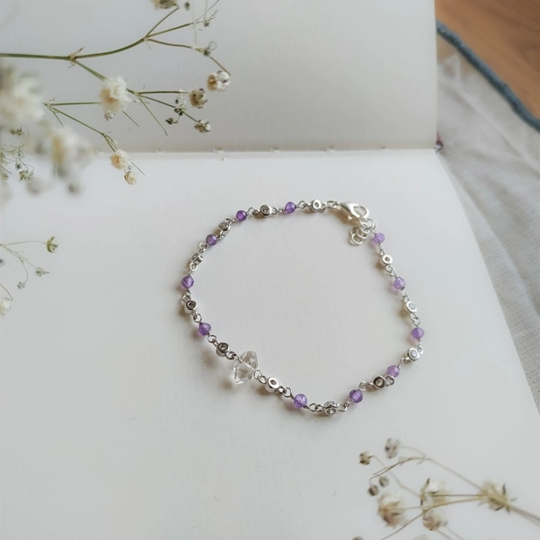 bracciale ametista + diamantino