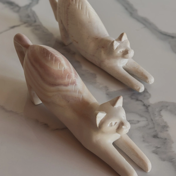 Micio in pietra steatite