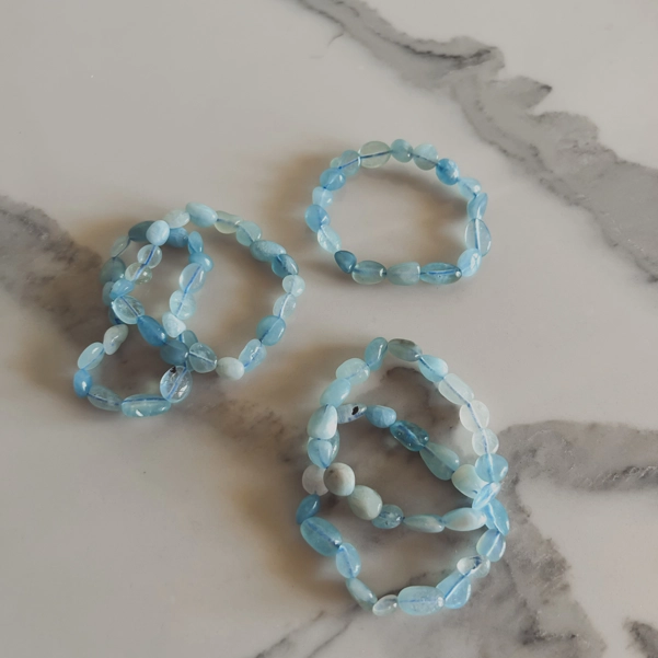 bracciale sassolini in Acquamarina