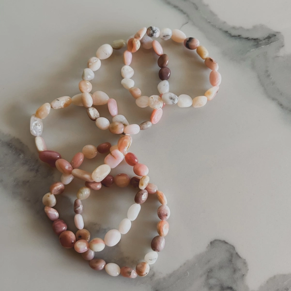 bracciale sassolini in Opale Rosa
