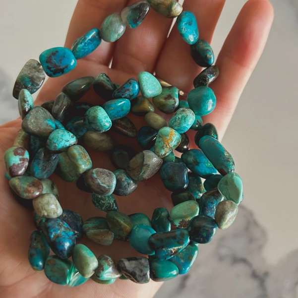 bracciale sassolini in Crisocolla 