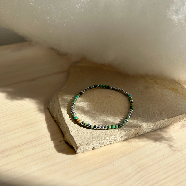 bracciale double - ematite e turchese africano