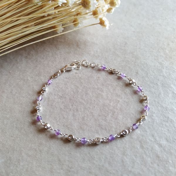 bracciale ametista e zirconi