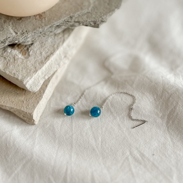 orecchini saliscendi Apatite Blu