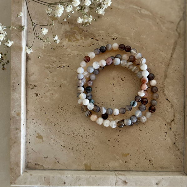 bracciale elastico - Agata Botswana