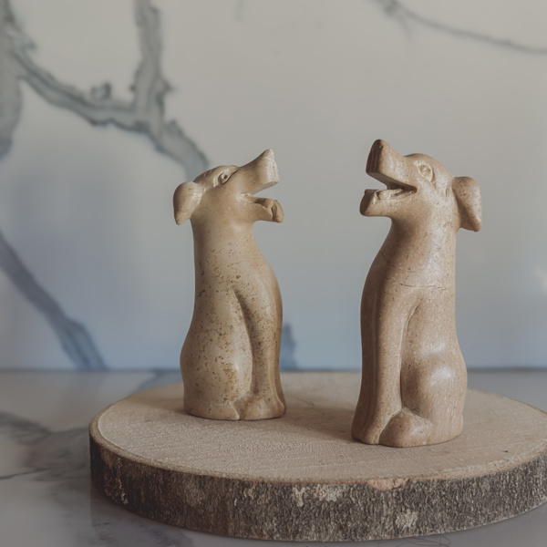 Cagnolino in pietra steatite