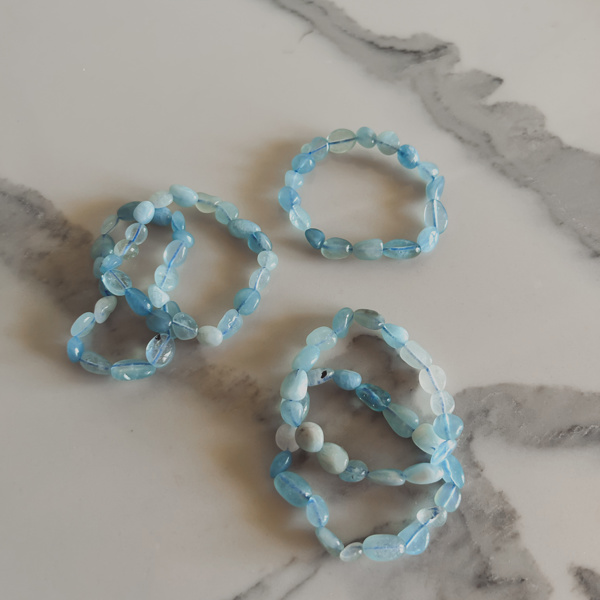 bracciale sassolini in Acquamarina