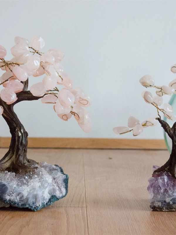 bonsai fatto a mano in Quarzo Rosa