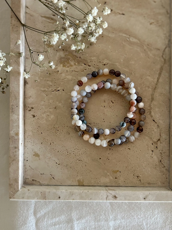bracciale elastico - Agata Botswana