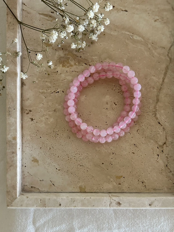 bracciale elastico - Quarzo Rosa
