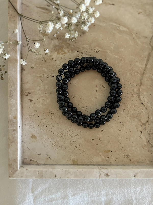 bracciale elastico - Tormalina Nera
