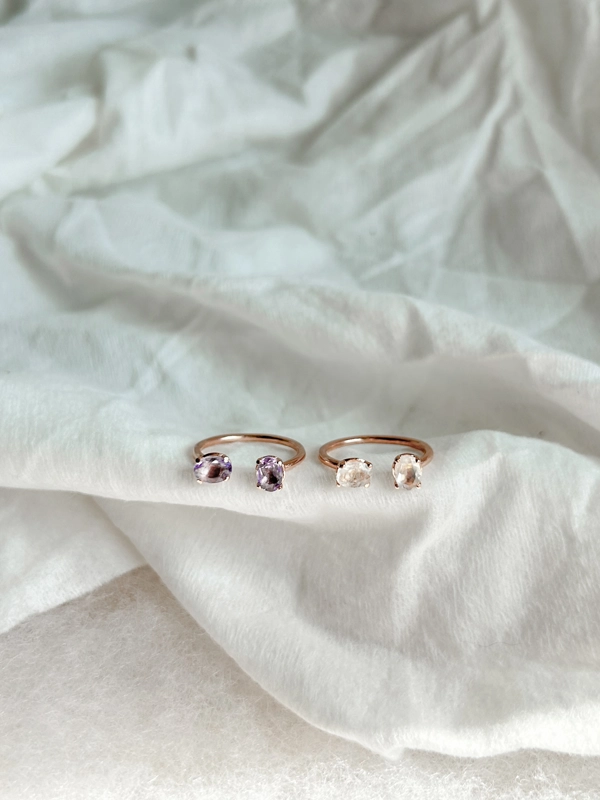 anello Dreamy - Pietra di Luna e Ametista Lavanda