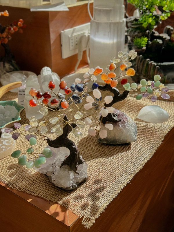 bonsai fatto a mano - pietre dei Sette Chakra