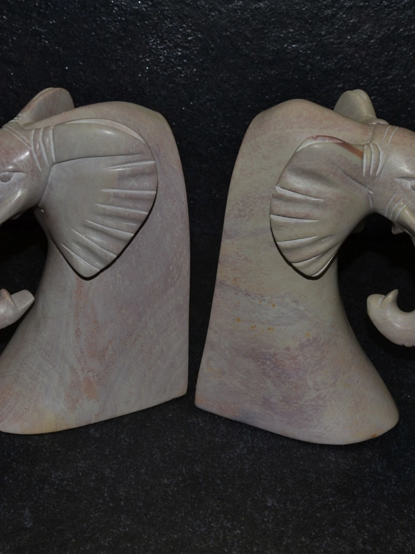 Fermalibro elefante in pietra