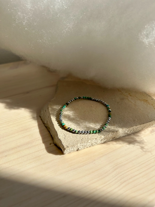 bracciale double - ematite e turchese africano