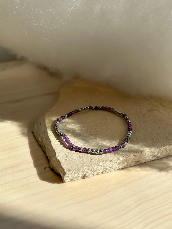 bracciale double - ematite e ametista