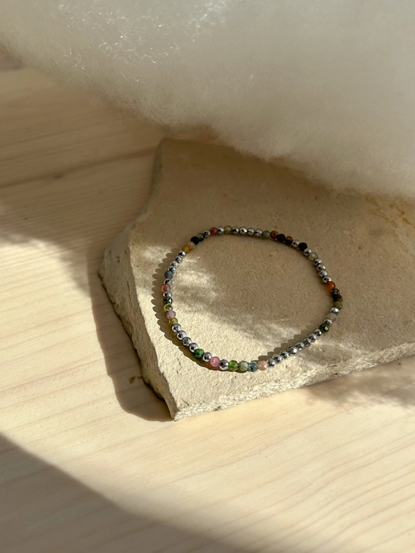 bracciale double - ematite e tormalina policroma