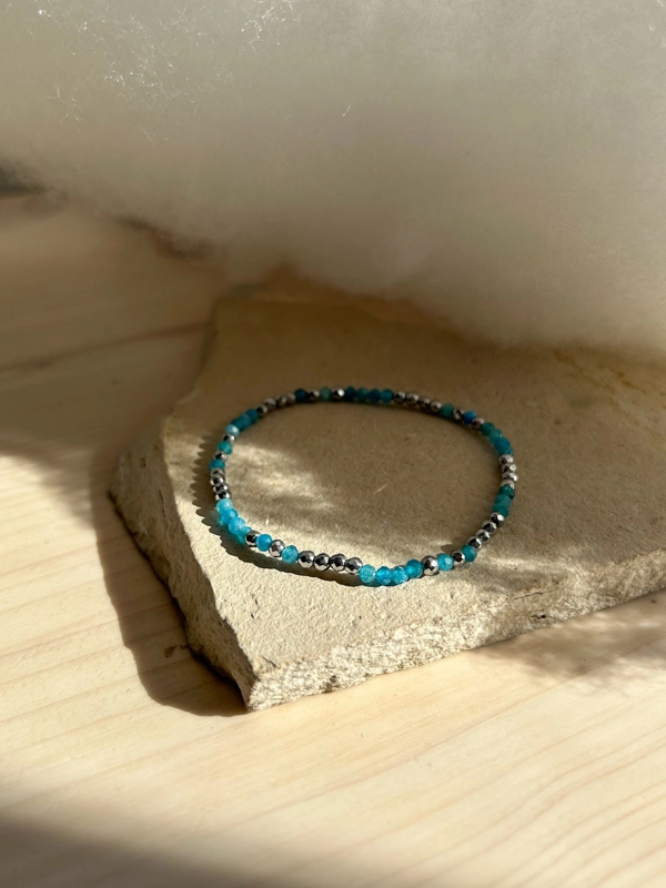 bracciale double - ematite ed apatite