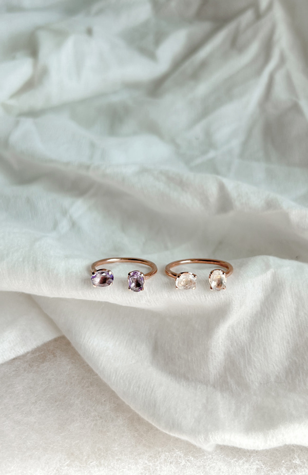 anello Dreamy - Pietra di Luna e Ametista Lavanda
