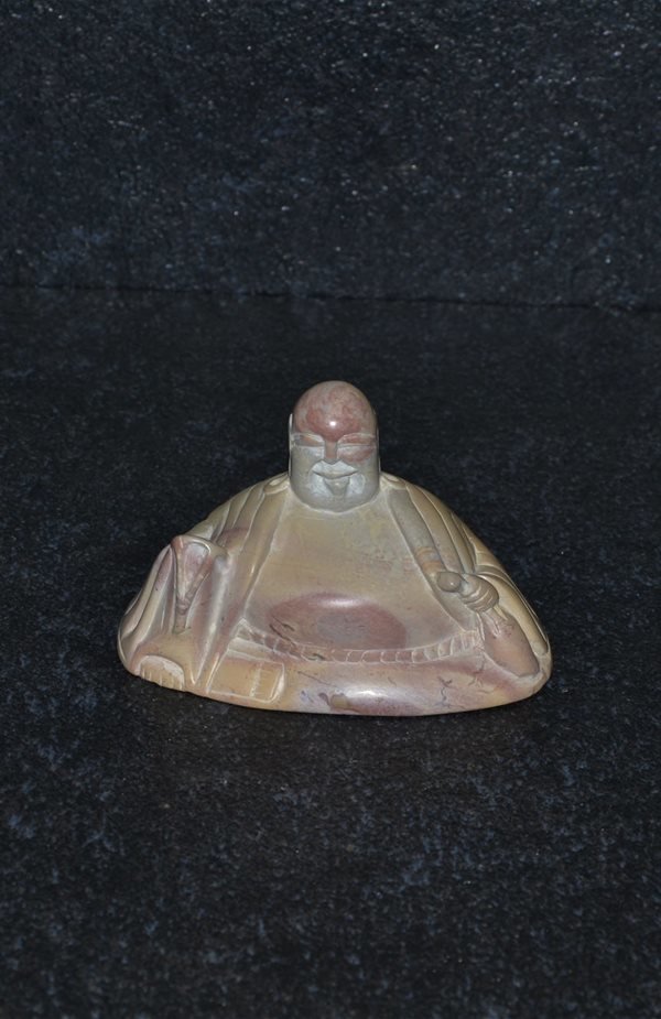 Scultura buddha in pietra steatite proveniente dal kenya