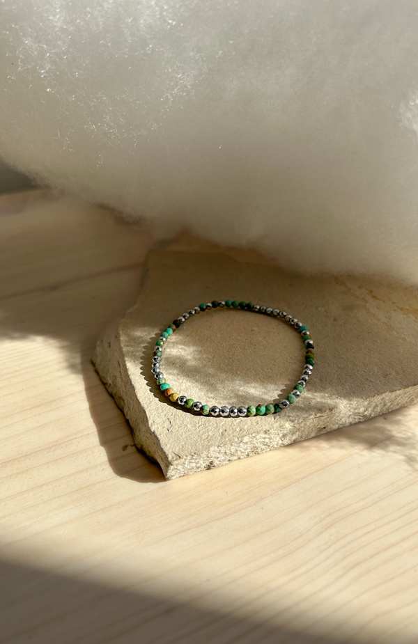 bracciale double - ematite e turchese africano