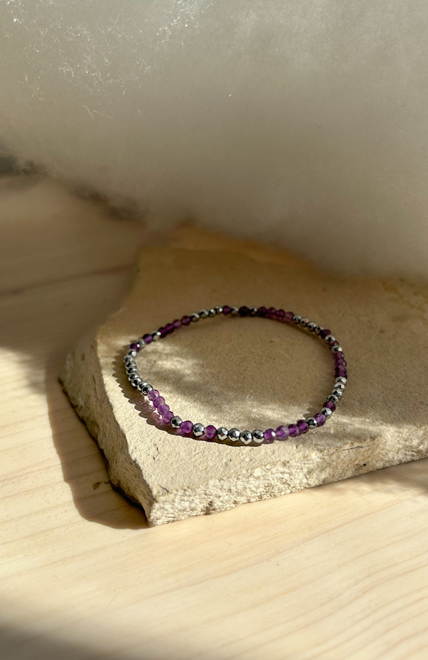 bracciale double - ematite e ametista
