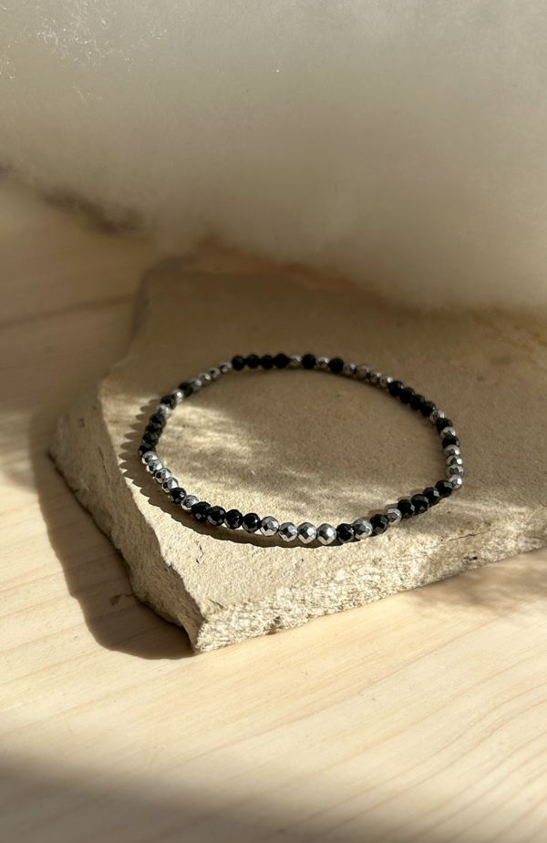 bracciale double - ematite e spinello nero