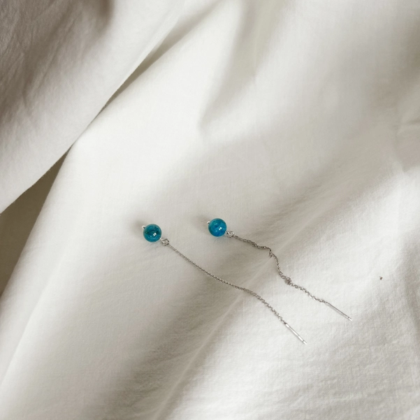 orecchini saliscendi Apatite Blu