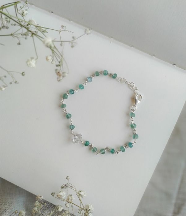 bracciale acquamarina + diamantino