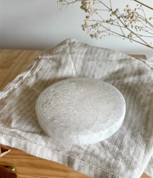 disco in Selenite con Albero Della Vita