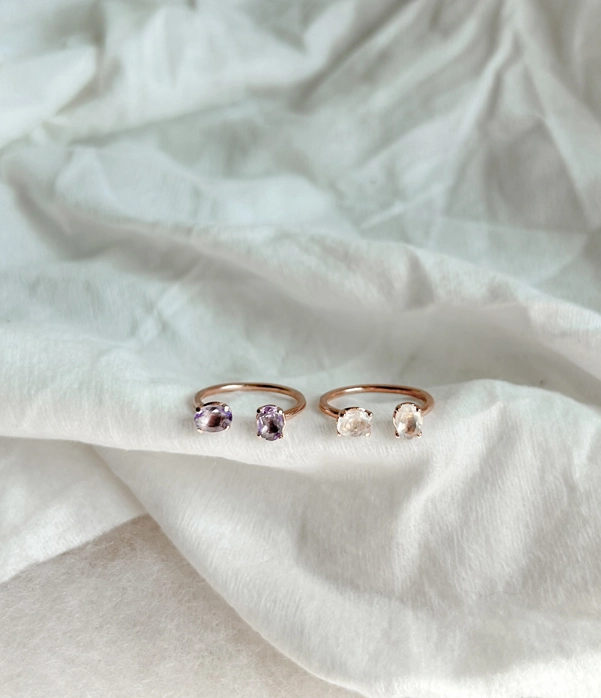 anello Dreamy - Pietra di Luna e Ametista Lavanda