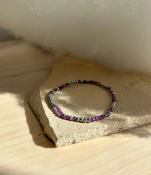 bracciale double - ematite e ametista