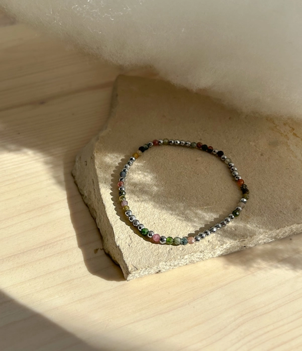 bracciale double - ematite e tormalina policroma