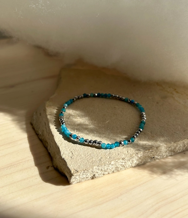 bracciale double - ematite ed apatite