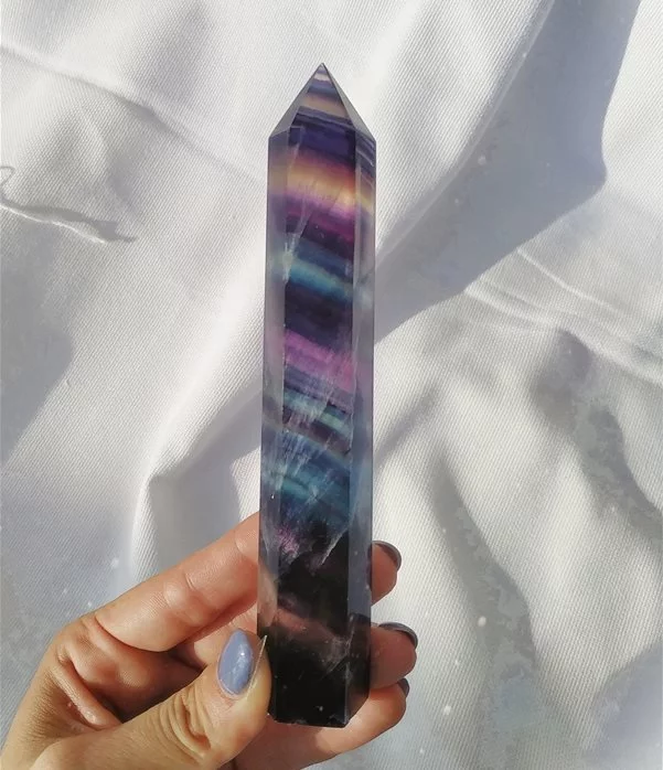 Punta extra in Fluorite Arcobaleno