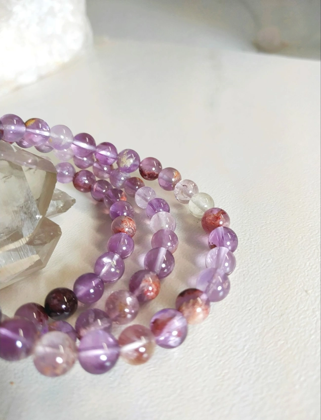 bracciale elastico - Ametista Super Seven