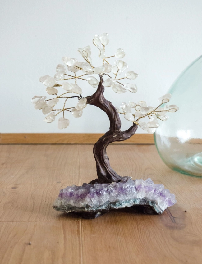 bonsai fatto a mano in Quarzo Ialino
