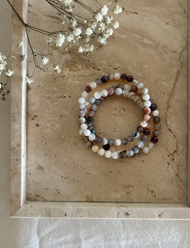 bracciale elastico - Agata Botswana