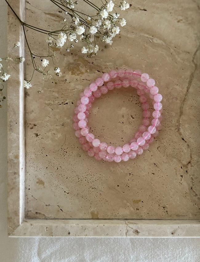 bracciale elastico - Quarzo Rosa