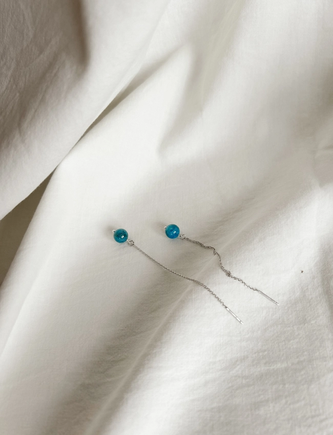 orecchini saliscendi Apatite Blu