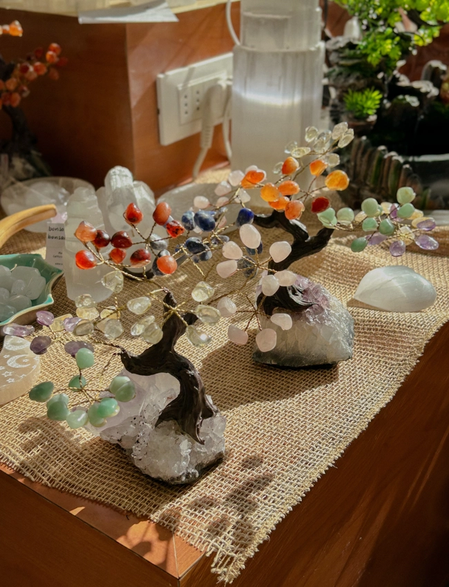 bonsai fatto a mano - pietre dei Sette Chakra