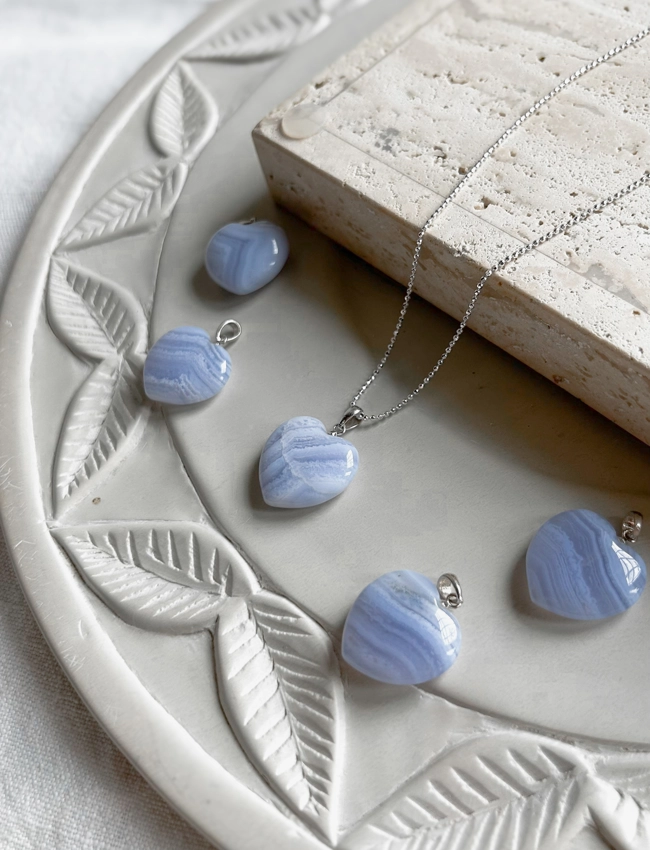 collana cuore di Calcedonio