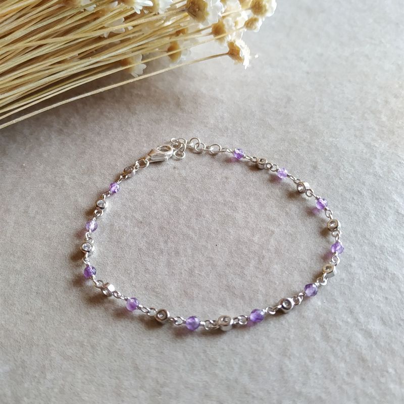 bracciale ametista e zirconi
