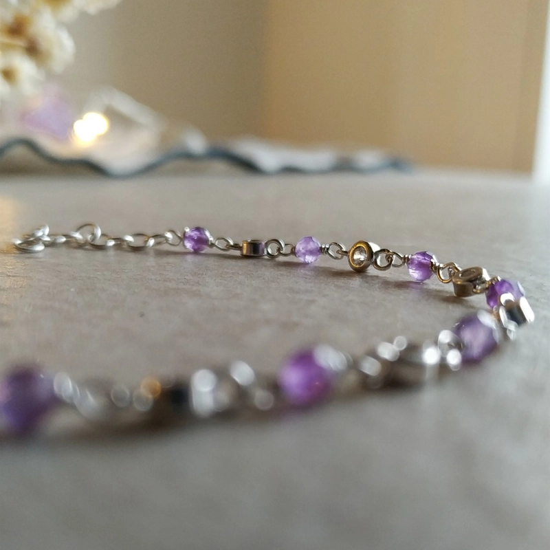 bracciale ametista e zirconi