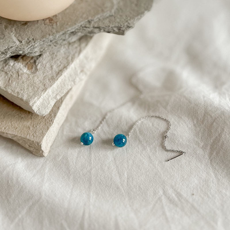 orecchini saliscendi Apatite Blu