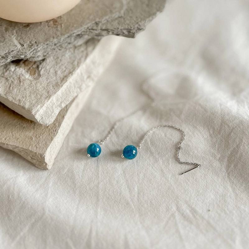 orecchini saliscendi Apatite Blu