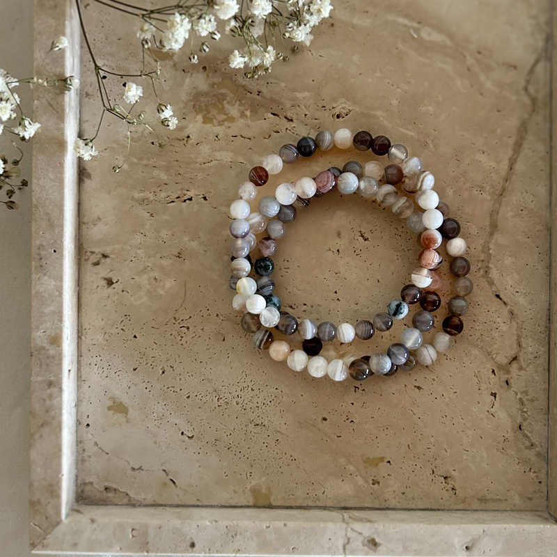 bracciale elastico - Agata Botswana