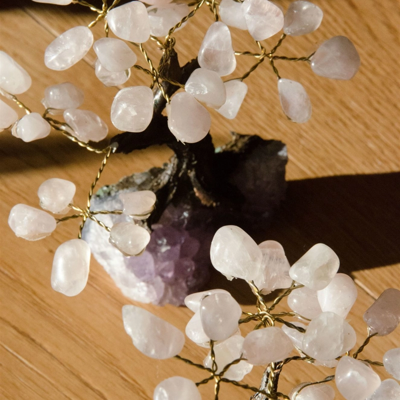 bonsai fatto a mano in Quarzo Rosa