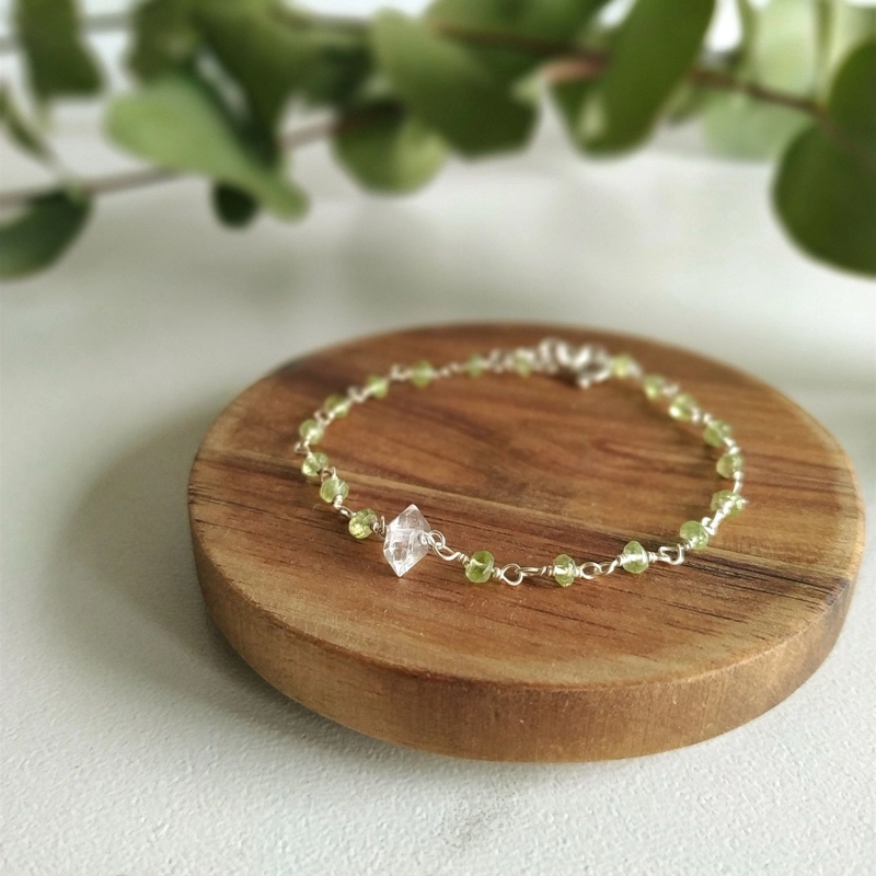 bracciale Olivina + diamantino